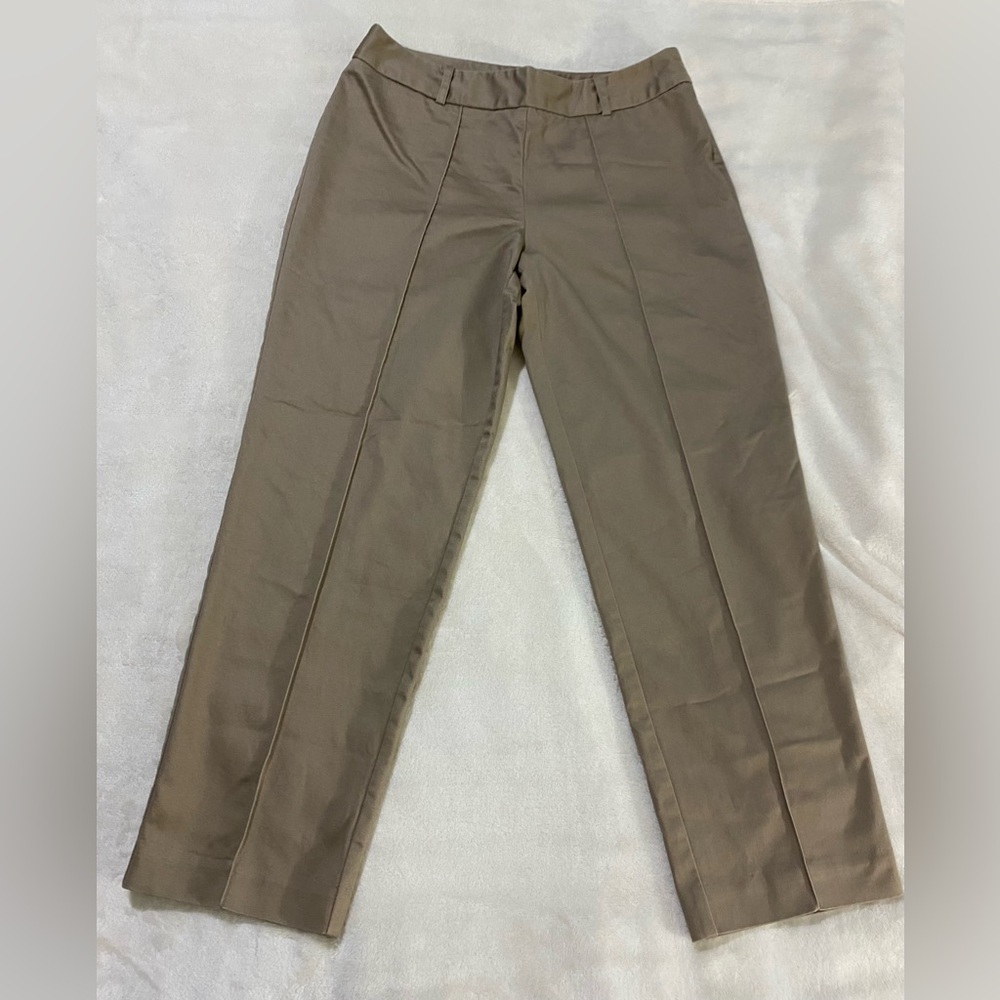 Worthington Women's Size 6 Beige Modern Fit Chino Flat Front Dress Pants Preppy